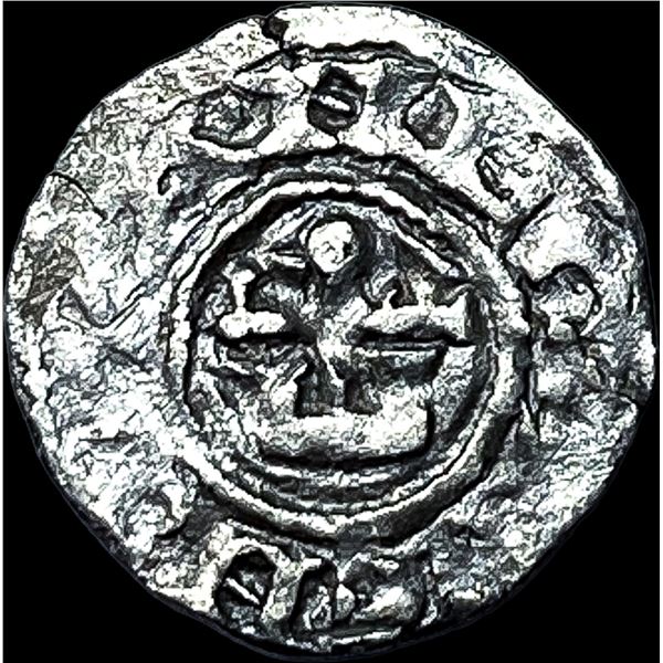 1100s Crusades France Anjou Silver Denier NEARLY UNCIRCULATED
