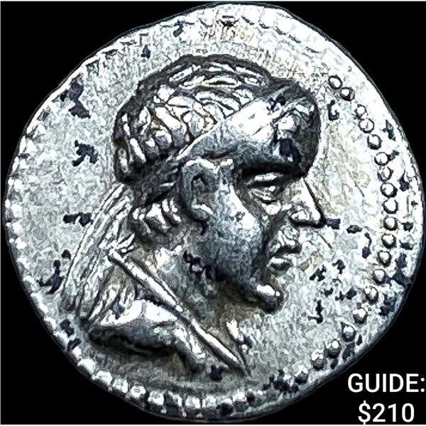 Bactria Eukratides I 170-145 BC Silver Obol CHOICE AU