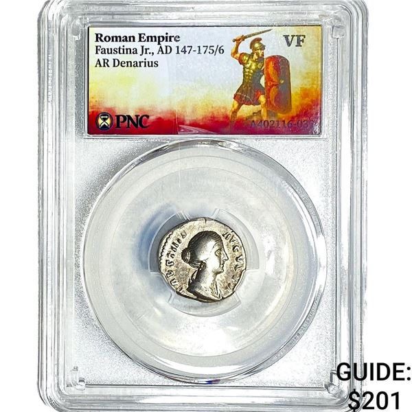 Roman Faustina Jr.,AD 147-175/6 AR Denarius PNC VF