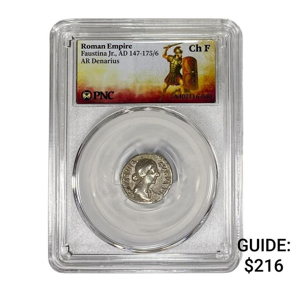 Roman Faustina Jr.,AD 147-175/6 AR Denarius PNC ChF