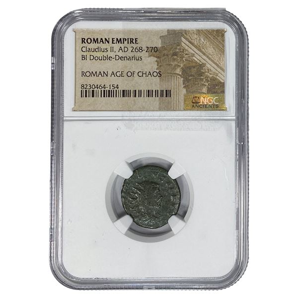 Roman Claudius II, AD268-270 BI Dbl-Denarius NGC