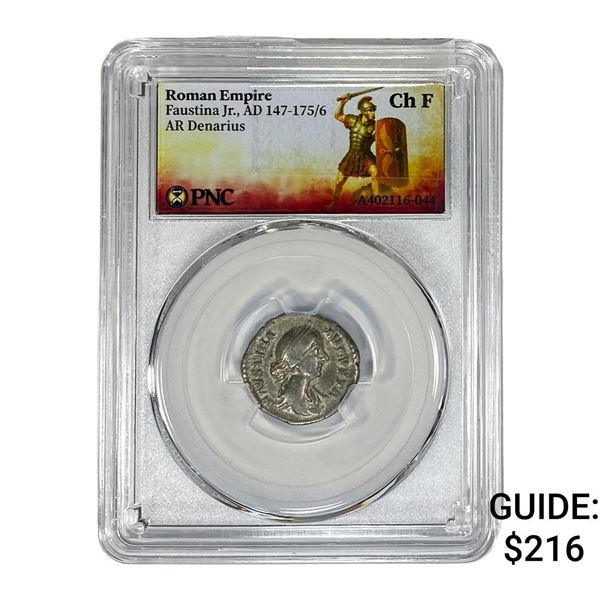 Roman Faustina Jr.,AD 147-175/6 AR Denarius PNC ChF