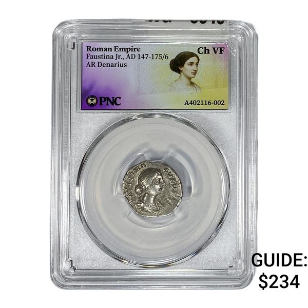 Roman Faustina Jr.,AD 147-175/6 AR Denarius PNC ChVF