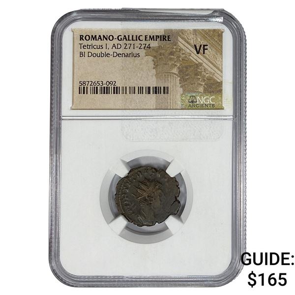 Romano-Gallic TetricusI, AD271-274 BIDbl-Denarius NGC VF