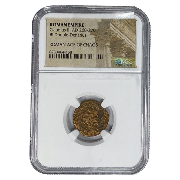 Roman Claudius II, AD268-270 BI Dbl-Denarius NGC