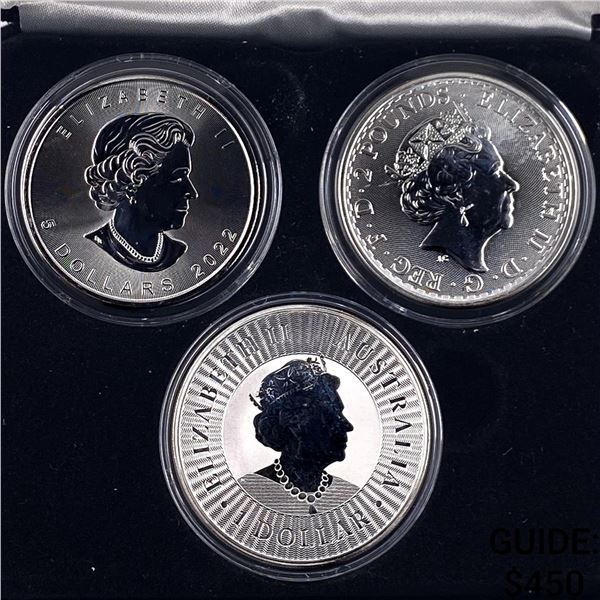 [3 Coins]2022 Queen Elizabeth 1 oz SIlver Coin Set