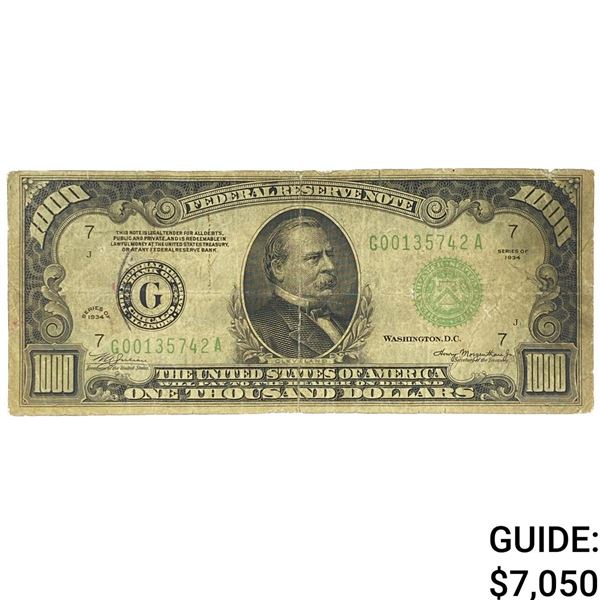 1934 $1000 United States Federal Reserve Note 2
