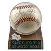Image 1 : Sandy Koufax Signed Baseball Dodgers w/ Certificate