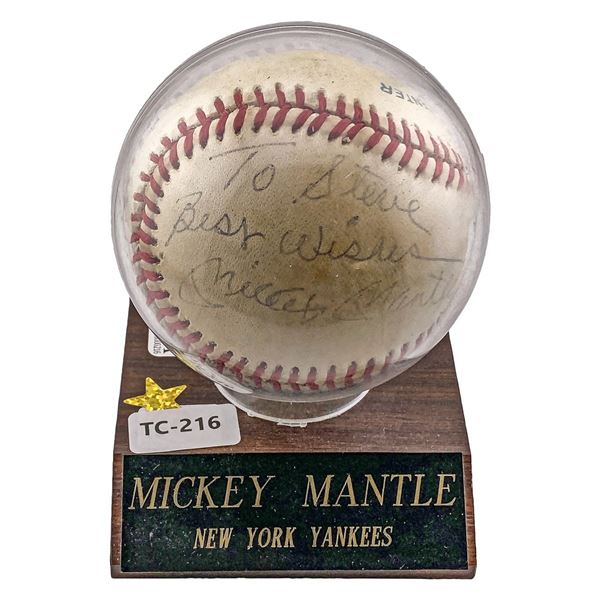 Mickey Mantle-Yankees Signed Baseball