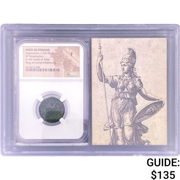 Indo-Scythians Aspavarma, AD20-46 BI Tetradrachm