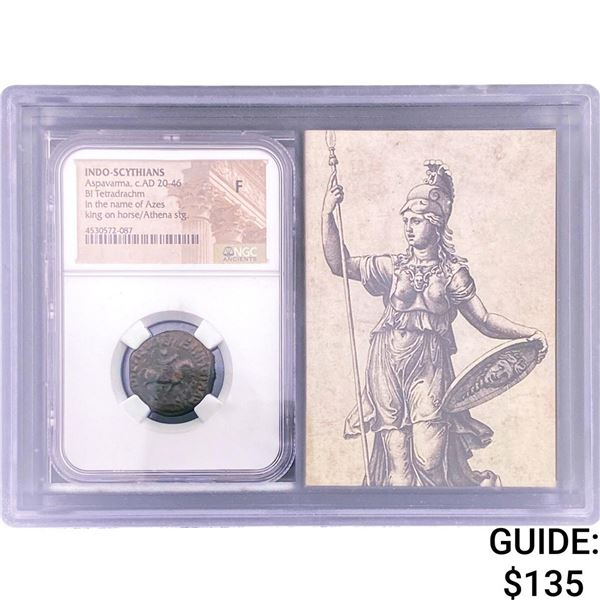 Indo-Scythians Aspavarma, AD20-46 BI Tetradrachm