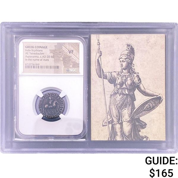 20-46AD Greek Indo-Scythians AE Tetradrachm