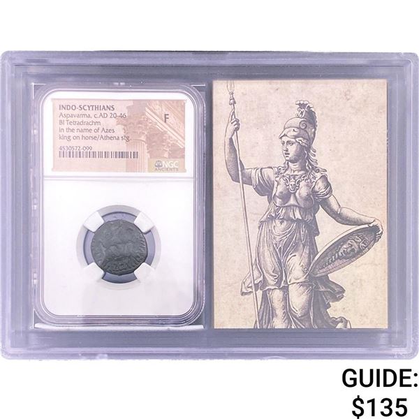 Indo-Scythians Aspavarma, AD20-46 BI Tetradrachm