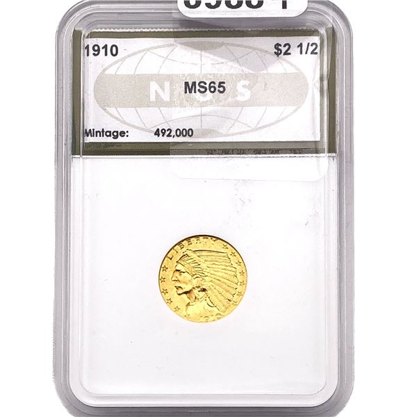 1910 $2.50 Gold Quarter Eagle NGS MS65