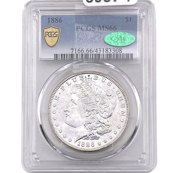 1886 CAC Morgan Silver Dollar PCGS MS66