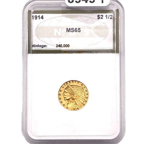 1914 $2.50 Gold Quarter Eagle NGS MS65
