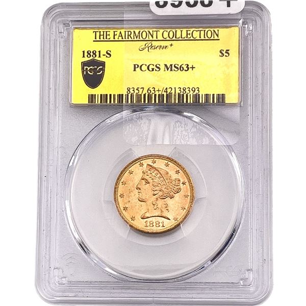 1881-S $5 Gold Half Eagle PCGS MS63+