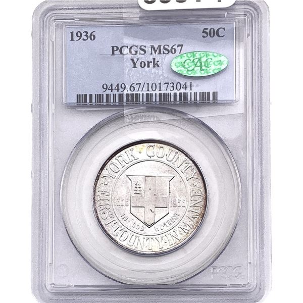 1936 CAC York Half Dollar PCGS MS67