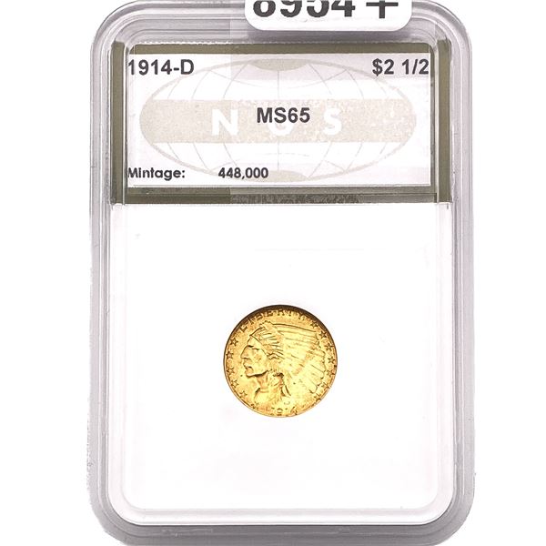 1914-D $2.50 Gold Quarter Eagle NGS MS65