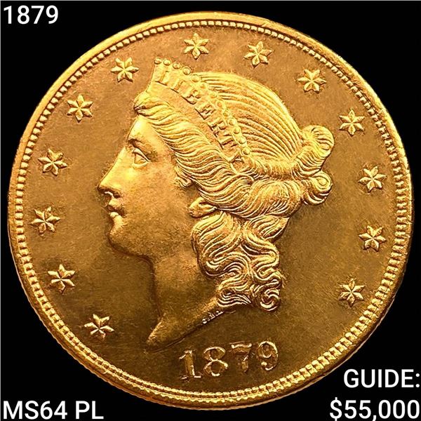 1879 $20 Gold Double Eagle CHOICE BU PL