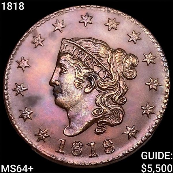 1818 Classic Head Large Cent CHOICE BU+