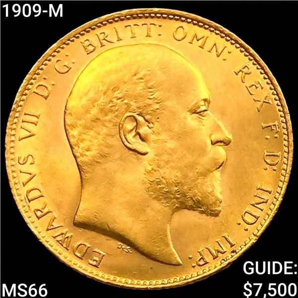 1909-M Australian Gold Sovereign GEM BU