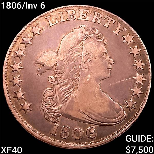 1806/Inv 6 Draped Bust Half Dollar NEARLY UNCIRCULATED
