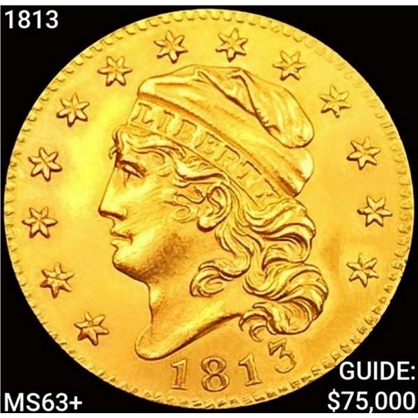 1813 $5 Gold Half Eagle CHOICE BU+