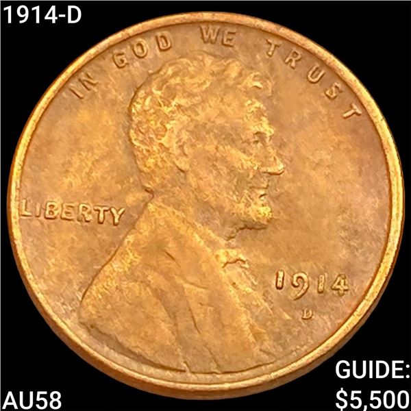 1914-D Wheat Cent CHOICE AU