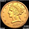 Image 1 : 1859-C $5 Gold Half Eagle UNCIRCULATED
