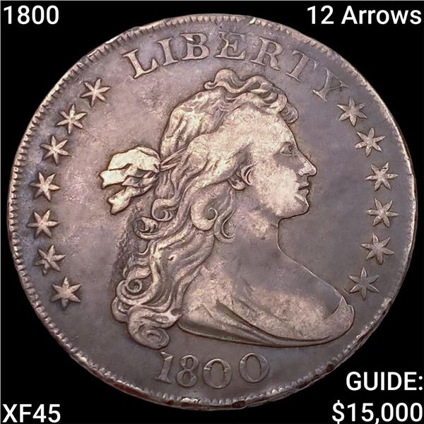 1800 12 Arrows Draped Bust Dollar NEARLY UNCIRCULATED