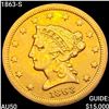 Image 1 : 1863-S $2.50 Gold Quarter Eagle CLOSELY UNCIRCULATED