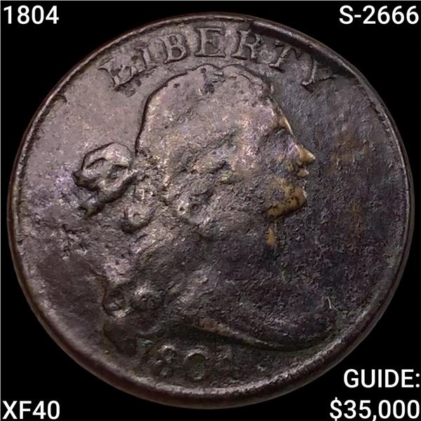 1804 S-2666 Draped Bust Large Cent NEARLY UNCIRCULATED
