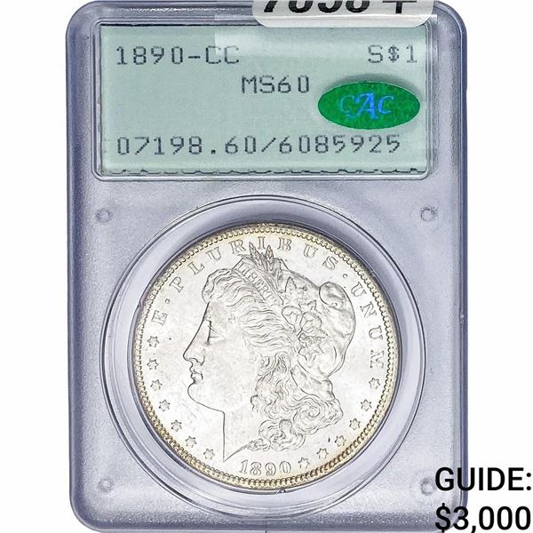 1890-CC CAC Morgan Silver Dollar PCGS MS60