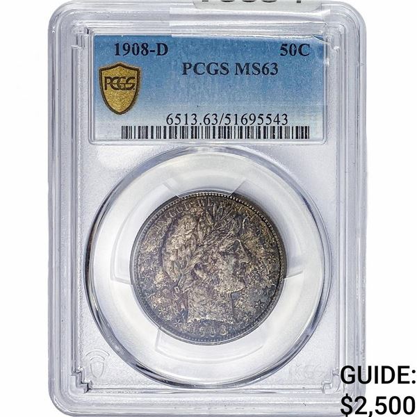1908-D Barber Half Dollar PCGS MS63