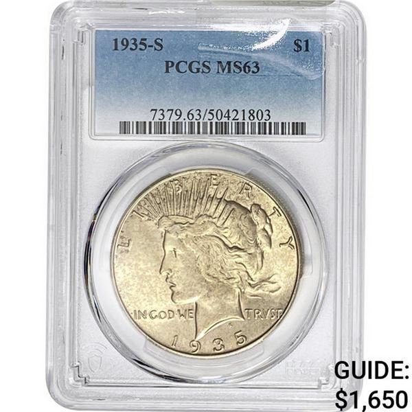 1935-S Silver Peace Dollar PCGS MS63