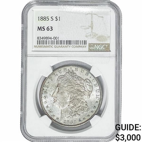1885-S Morgan Silver Dollar NGC MS63