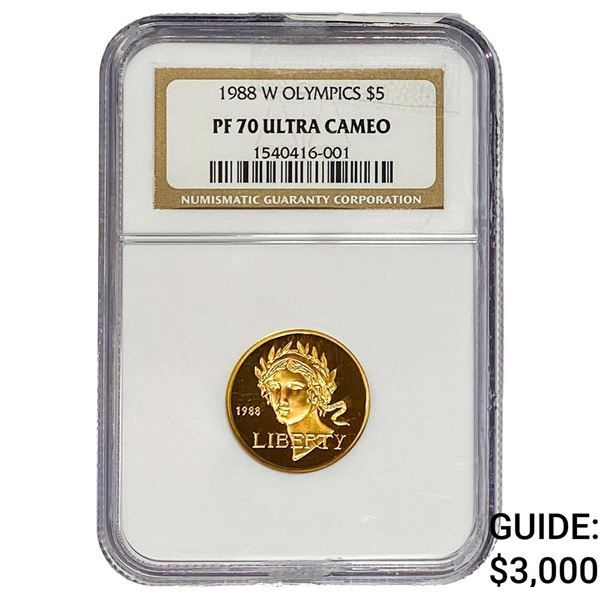 1988-W .2419oz Gold $5 Olympics NGC PF70 UC