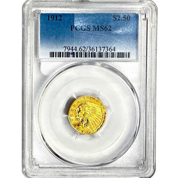 1912 $2.50 Gold Quarter Eagle PCGS MS62