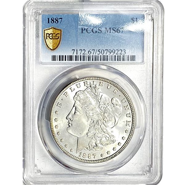 1887 Morgan Silver Dollar PCGS MS67