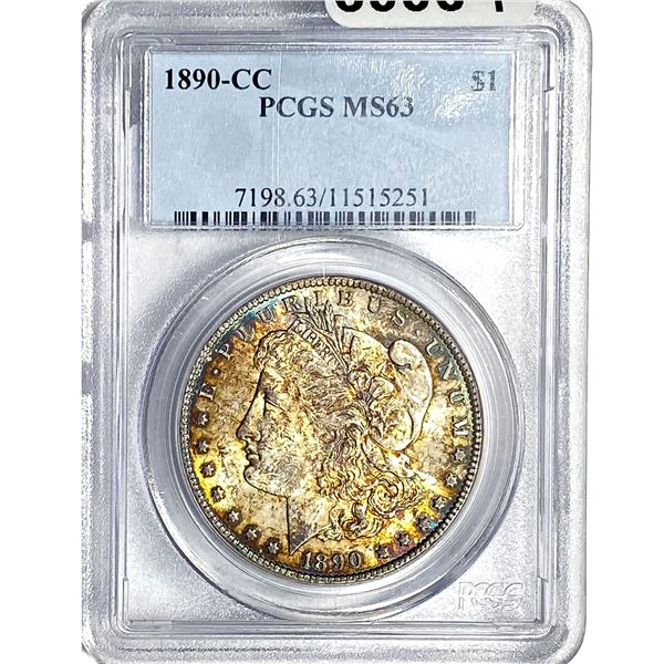 1890-CC Morgan Silver Dollar PCGS MS63