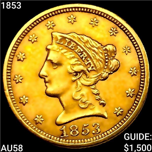 1853 $2.50 Gold Quarter Eagle CHOICE AU