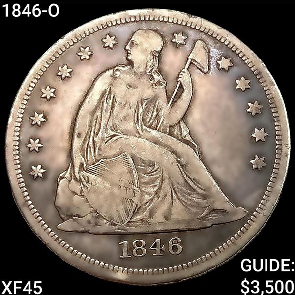 1846-O Seated Liberty Dollar NEARLY UNCIRCULATED