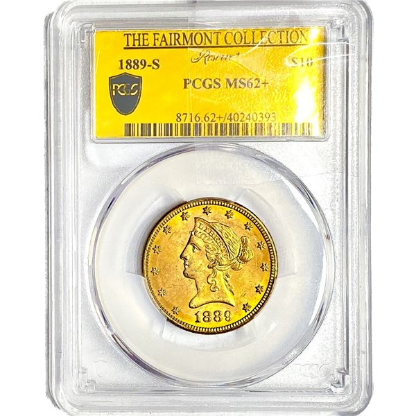 1889-S $10 Gold Eagle PCGS MS62+ Fairmont Collect