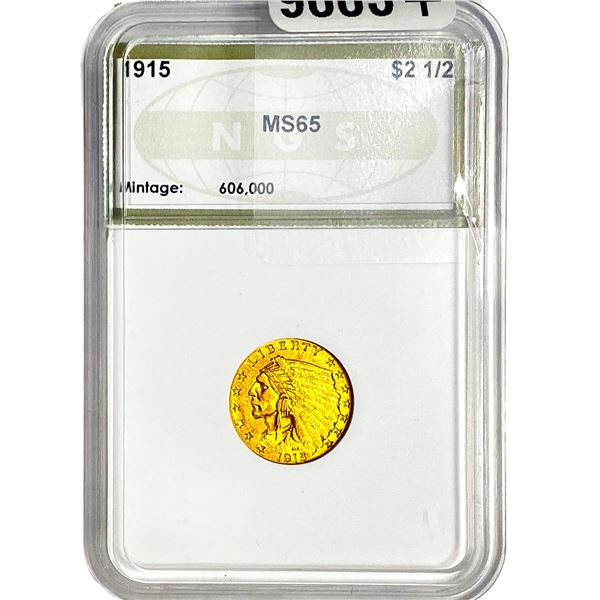 1915 $2.50 Gold Quarter Eagle NGS MS65