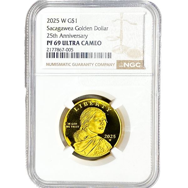 2025-W 1/2oz Gold Sacagawea Dollar NGC PF69 UC