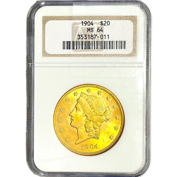1904 $20 Gold Double Eagle NGC MS64
