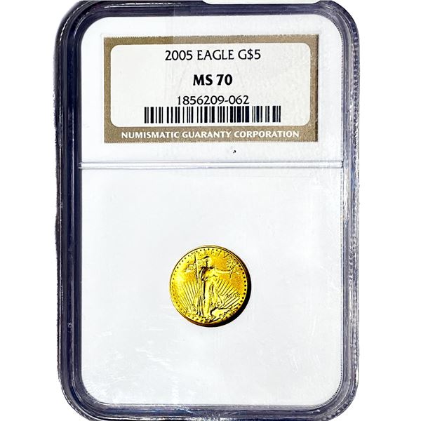 2005 1/10oz $5 Gold Eagle NGC MS70