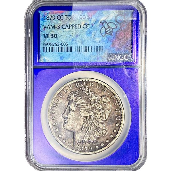 1879-CC Morgan Silver Dollar NGC VF30 VAM-3 Cap CC
