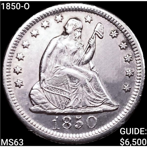 1850-O Seated Liberty Quarter
